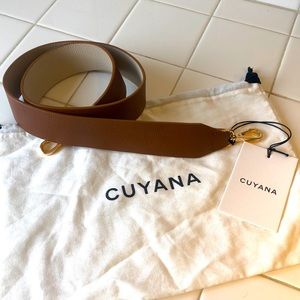 Cuyana Wide Tote Strap Caramel/Ecru
